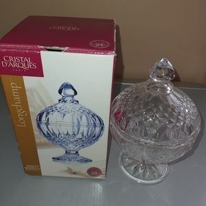 Longchamp Crystal D'ARQUES Candy Dish with Lid